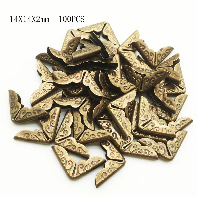 100PCS/Lot 14X14X3mm Bronze Metal Book Corners For Photo Albums Menus ...