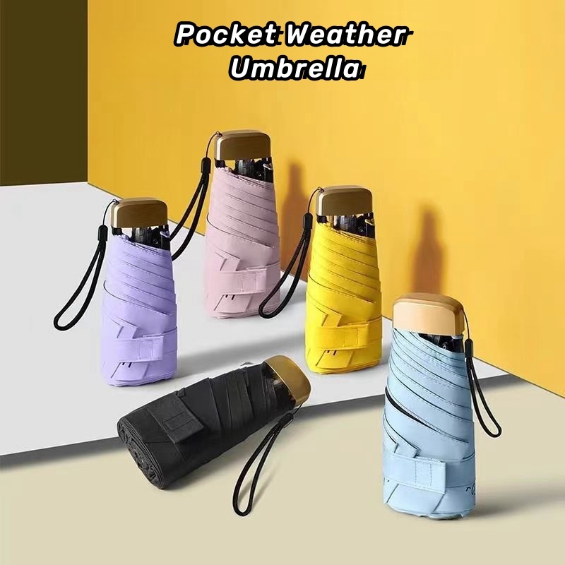Mini Five Fold Umbrella Sunscreen Sunscreen and UV Protection Portable Men's and Women's Fashion Weather Bag Umbrella