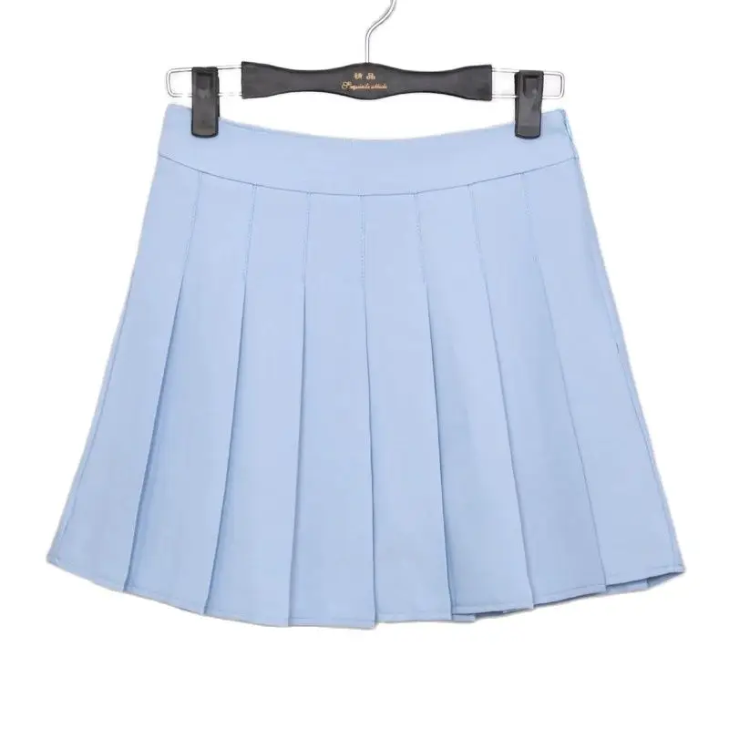 

2023 New Women Half Skirt Anti Wrinkle Summer Fashion High Waist lining Pleated Short Skirt Zipper Slim A-line Skirt Polyester