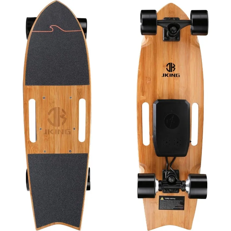 

Jking Electric Skateboard Longboard with Remote Control Skateboard,700W Hub-Motor,16.7 MPH Top Speed,8.2 Miles Range