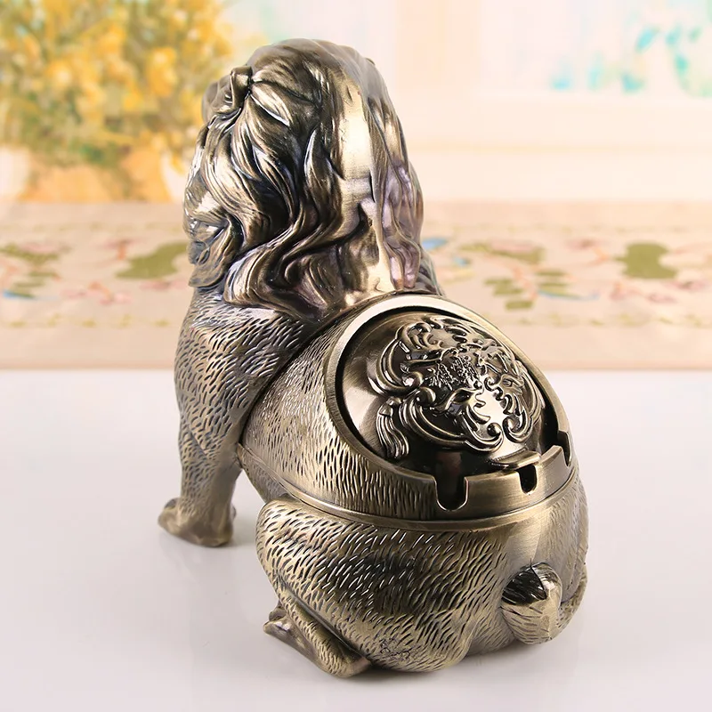 3D Lion Ashtray Creative Anti Fly Ash Household Large Capacity Animal Ashtray Home Decoration