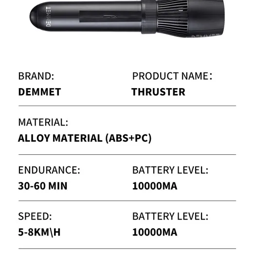 DEMMET Diving Thrusters, 500w Electric Diving Propeller-Underwater Sea Scooter with Stand, 3-9km/H, Portable Swim Gear Smart