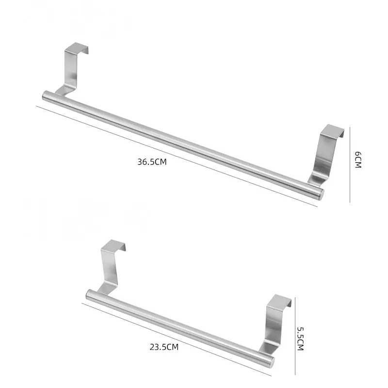 Stainless Steel Towel Rack Bathroom Towel Holder Stand Kitchen Cabinet Door Hanging Organizer Shelf Wall Mounted Bar