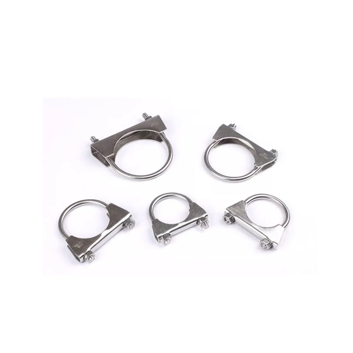 304 Stainless Steel Strong Pipe Clamp Bracket With Baffle U-Bolt/Marine Pipe Clamp Exhaust M8 buckle clamp