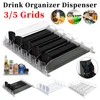 Canned Beverage Push Rack Drink Organizer Dispenser Spring Push Adjustable Width Storage Shelf E-shaped Glide for Kitchen Fridge 1