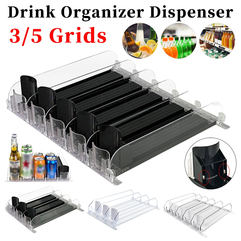 Produktbild von Transparenter Kühlschrank-Dosenorganizer Mit Push-Funktion – Platzsparend, Für Dosen & Flaschen, 32x8,3x7,3 Cm