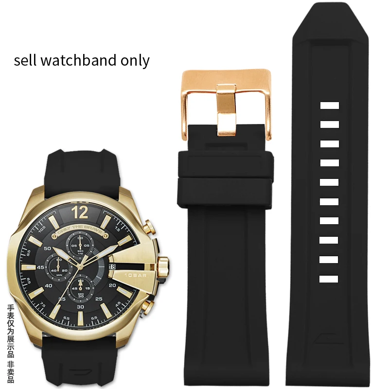 Premium Waterproof Silicone Rubber Watch Band - Soft, Durable Large Strap