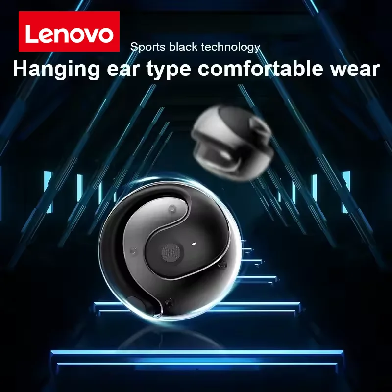 Lenovo Wireless Headphones Comfortable Ear Hook Touch Control Earbuds with Mic Wireless Bluetooth Headset Phone Earphones Game