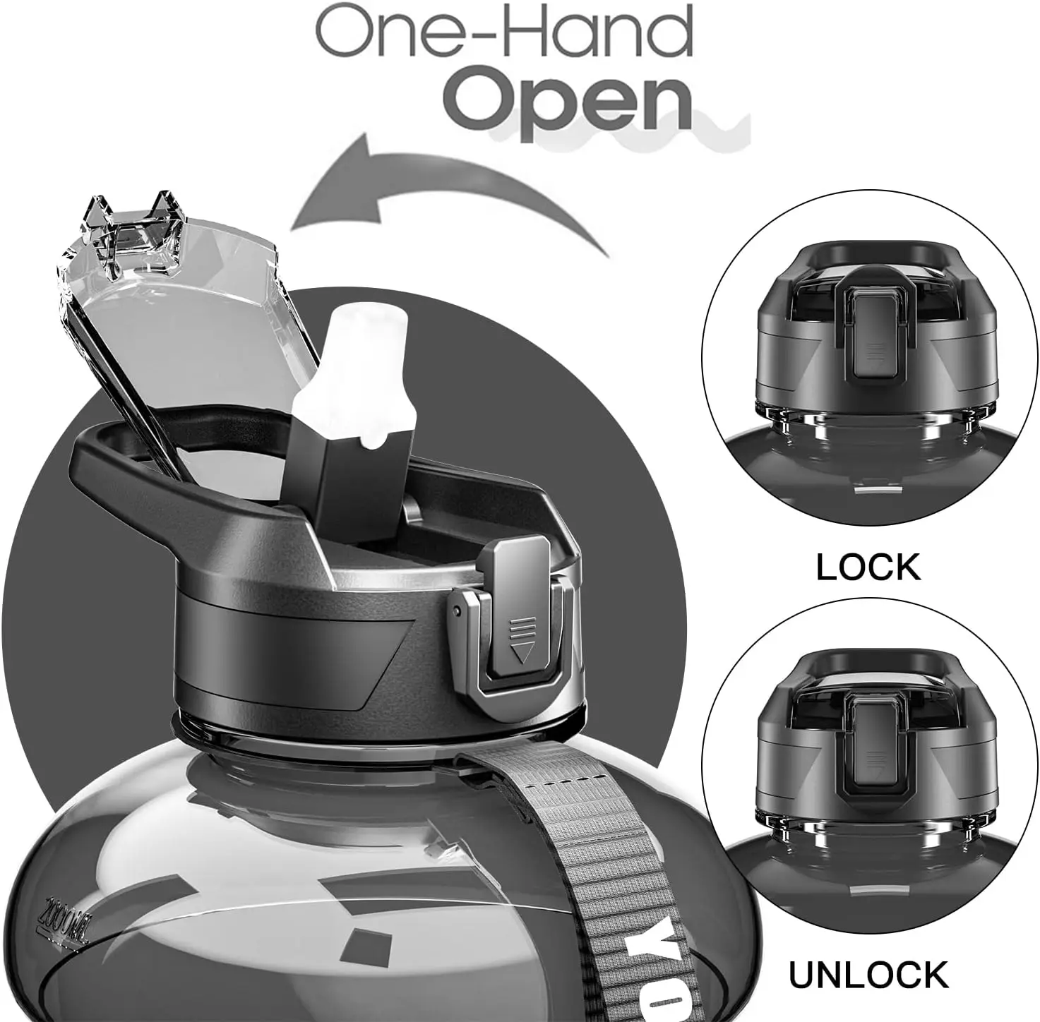 Sports Water Bottle Sports Bottle Water Bottle Plastic Water Bottle Stainless Steel Water Bottle Tea Water Bottle 2.2L Half Gallon Water Bottle with Straw 74 oz Large Water Bottle Big Gym BPA Free Gallon Jug with Handle