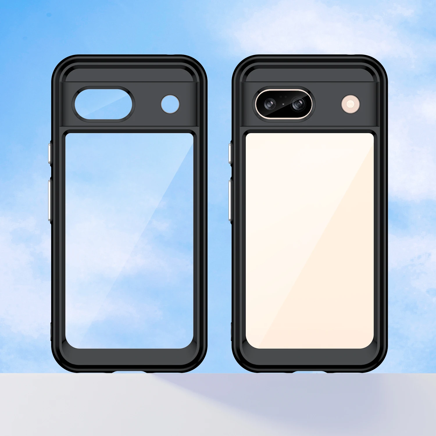 Clear Hard Translucent Shockproof Phone Bumper Case