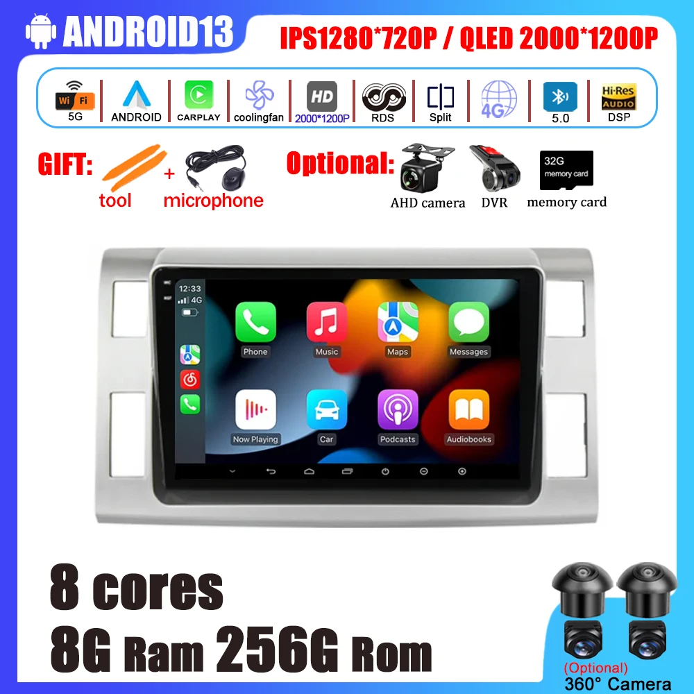 

Android 13 для Toyota Previa 3 III XR50 Estima 2006 - 2019 мультимедийная навигация GPS Видео Авторадио плеер Автомобильный стерео Carplay