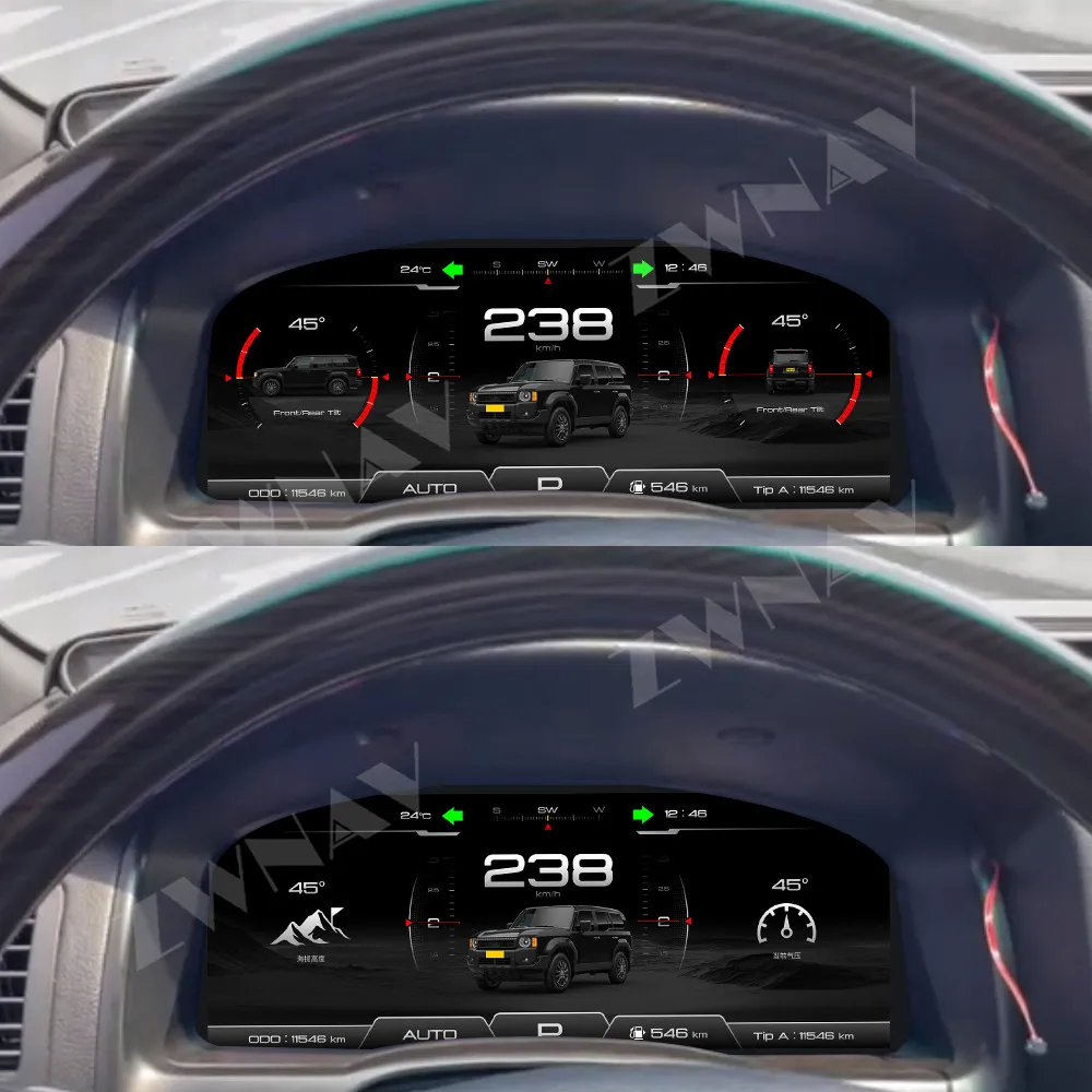 Panel de Instrumentos Digital de 12.3 Pulgadas para Toyota Prado 2004-2009, Pantalla LCD, Tablero de Mandos, Velocímetro Automático, Repuesto de Indicadores 5