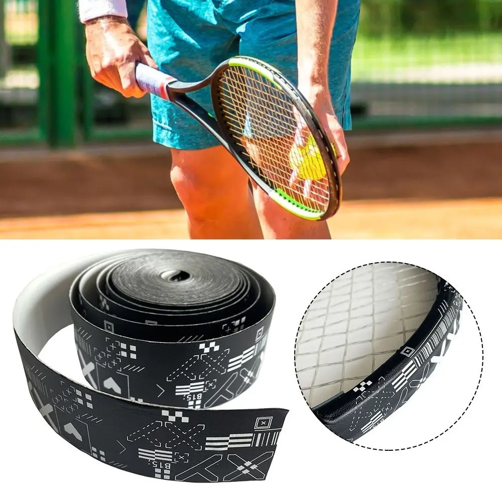 Tennis Racket Tape Black White Printing Scratch Prevent Frame Head Protection