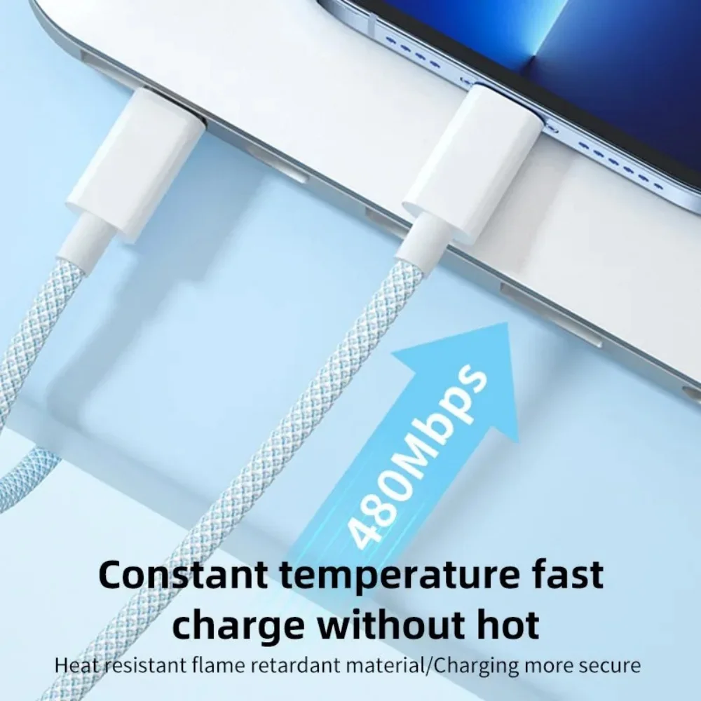 3개입 100W USB C to 타입 C 케이블 고속 충전 케이블 USB 타입 C to 타입-C 나일론 브레이디드 퀵 차지 어댑터 데이터 코드 1m