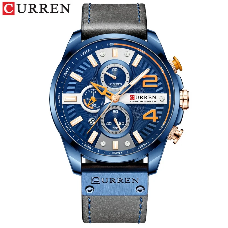

Curren 8393 Men's Watch Calendar Belt Men's Watch Six-Pin Watch