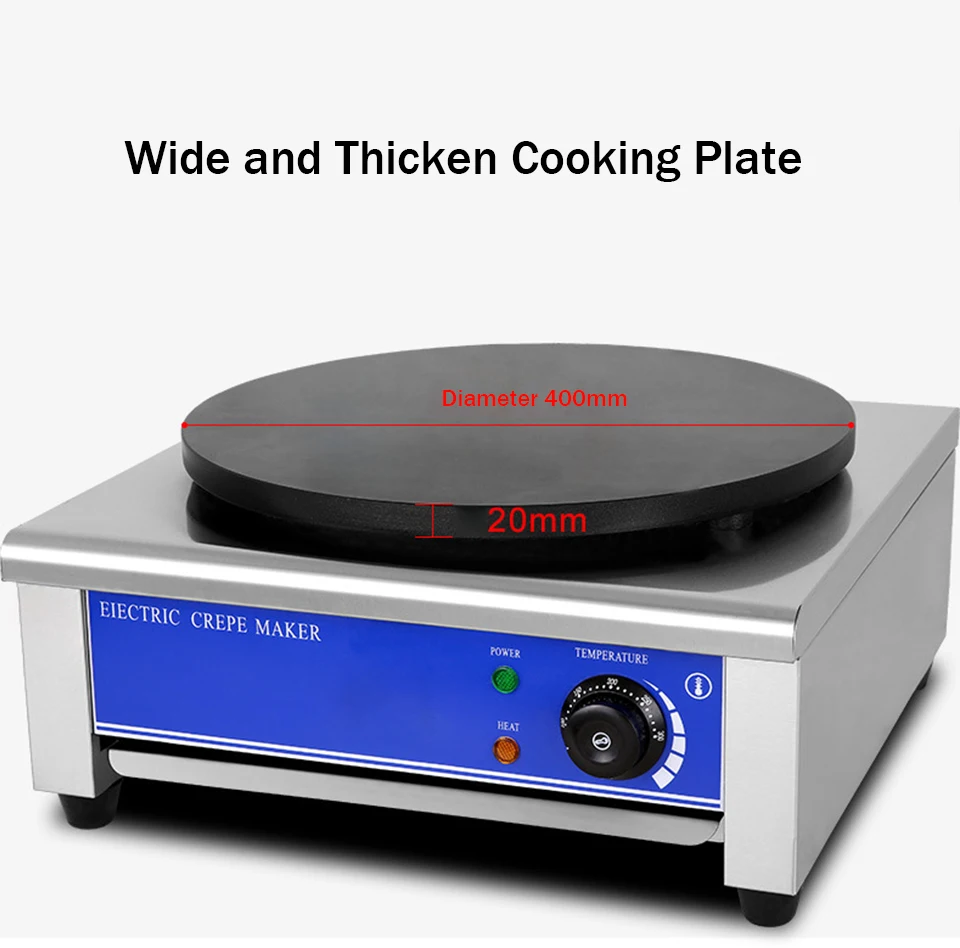 FQ-1EA 16" Electric Crepe Maker Pancake Making Machine Round Crepe Griddle With heating Plate Commerical 5