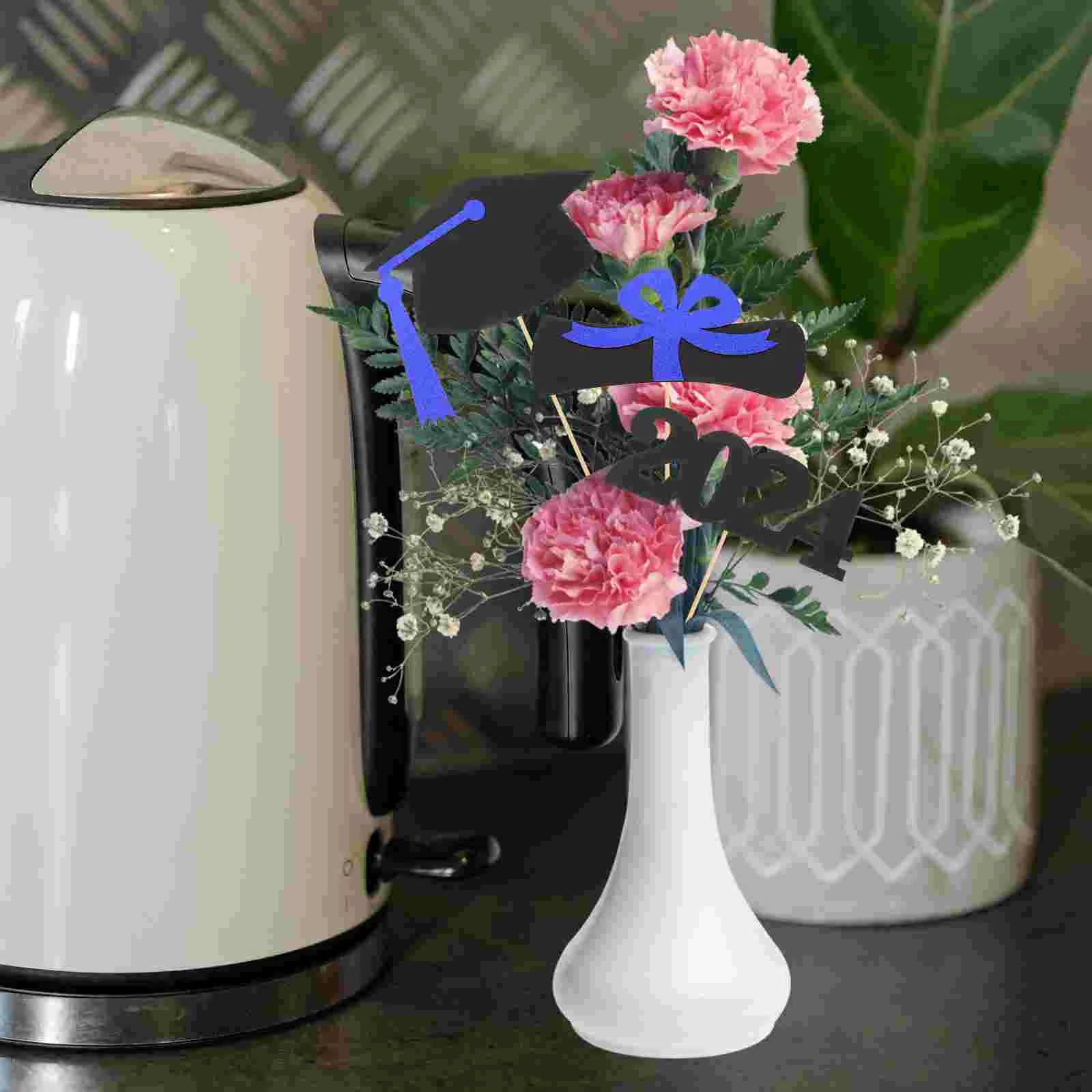 

5 Set of Graduation Party Centerpiece Decors Class of 2024 Congrats Grad Table Centerpiece Table Vase Decor