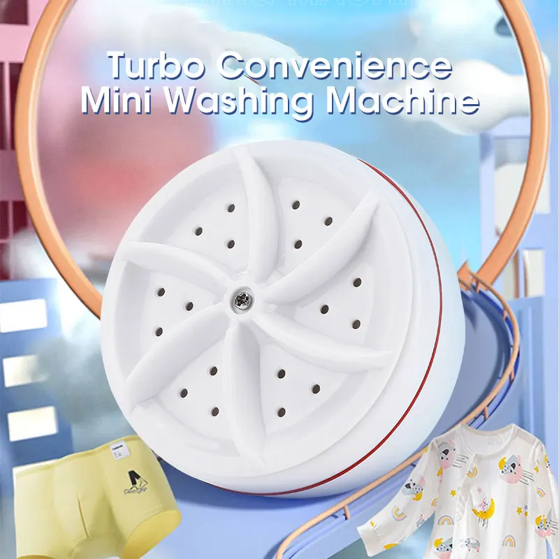 Portable Washer Mini Washing Machine USB Rotating Turbine for Socks Underwear Dishes Travel Home Business Trip