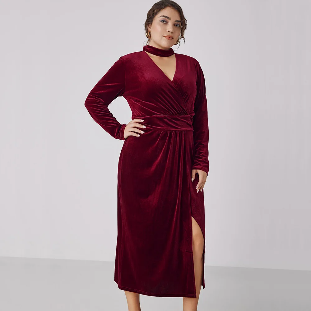2025 Abito Da Donna Francese Regina Vino Rosso Taglie Forti Autunno E 2025-abito-da-donna-francese-regina-vino-rosso-taglie-forti-autunno-e