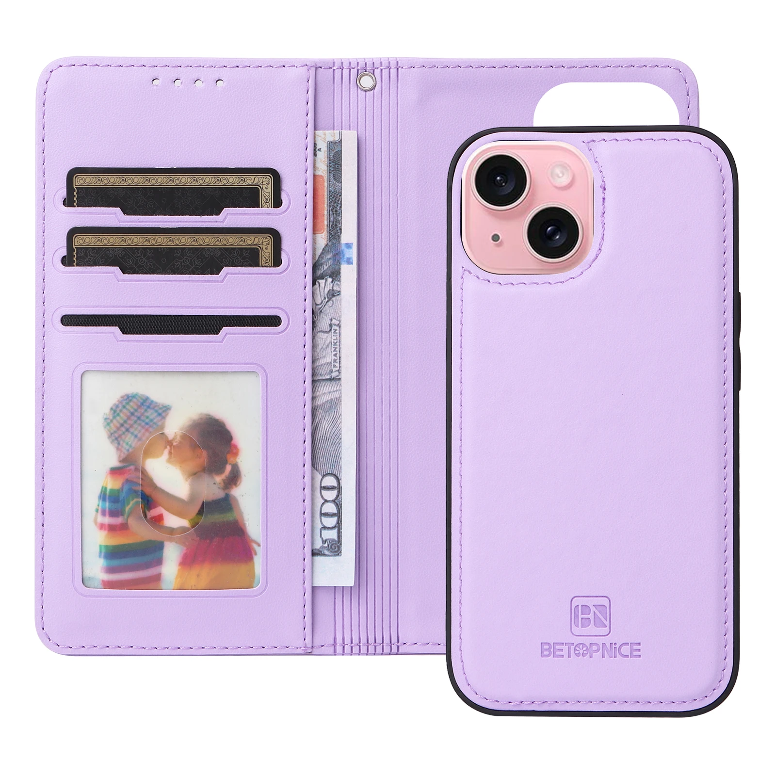 Versatile 2-in-1 Detachable Leather Wallet Case with Magnetic Book Stand Cover