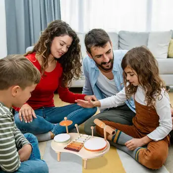 Wooden Musical Toys Toy Wooden Drum Set For Kids Instruments Creative Funny Preschool Educational Musical Toys For Girl Boys Age 2