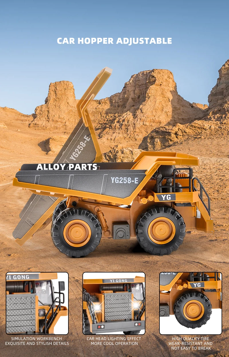 S6aa0a6518a7a4fd6bd407fc9f6c62e9dL Kontrola pilot samochodowy Rc koparka ciągnik gąsienicowy wywrotka spychacz urządzenie inżynieryjne elektryczna zabawka dla dzieci prezent dla dzieci
