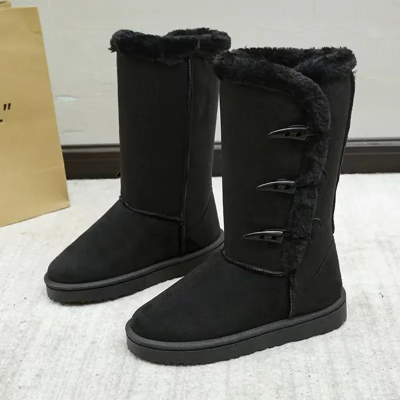 Winter Women Boots Platform Shoes Keep Warm Mid-Calf Snow Boots Ladies Lace-up Comfortable Quality Waterproof Zapatos Mujer
