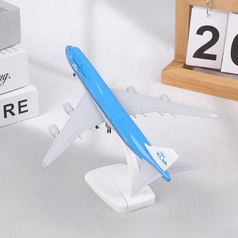 다이캐스트 비행기 모형, 합금 금속 비행기 모형, 랜딩 기어, 항공기 장난감, 네덜란드 KLM 항공 747-400, 20cm