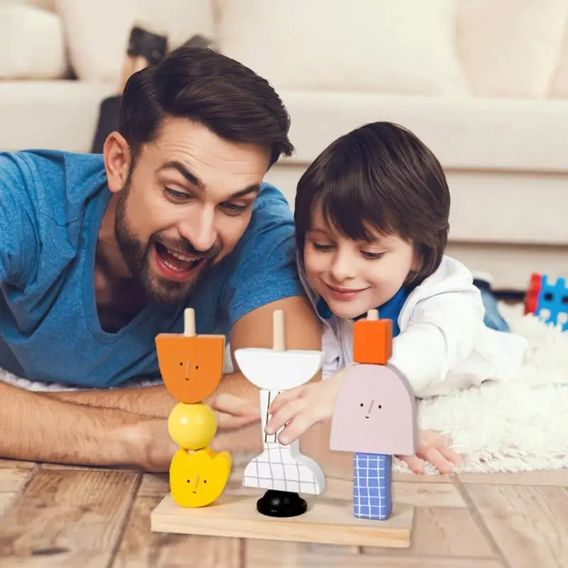 Stacking Toys For Toddler 1-3 Character Shaped Toddler Building Toys Color Sorting Sensory Novel Building Blocks Game