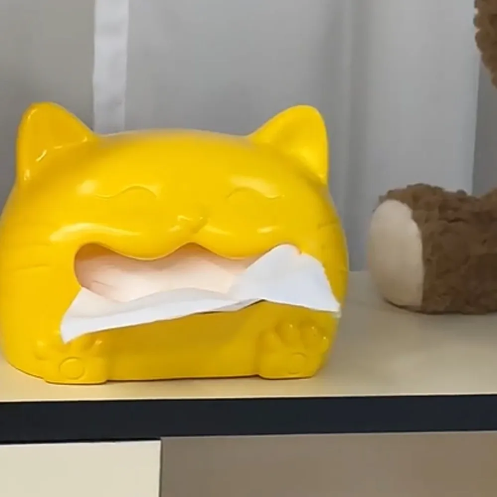 Tissue Storage Box Model Cat Tissue Box Collectible Creative Napkin Storage Box Cute Cartoon Animal Napkin Holder Children/