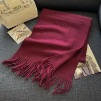 High Quality Scarf Women Winter Autumn Popular Embossed Letter Wool Blended Muffler Female Youth Vitality Warm Solid Shawl Lady - Image 6