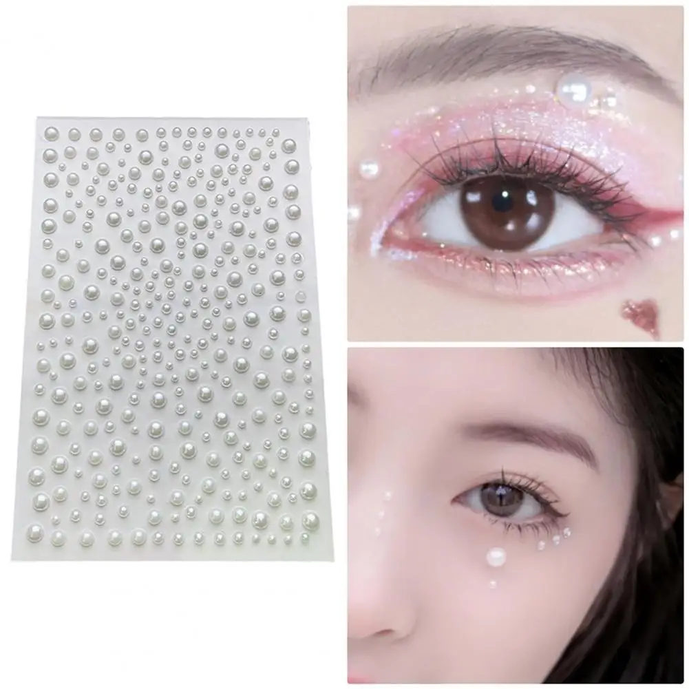 Self-adhesive Face Rhinestone Festival Face Jewels Rhinestone Stickers Faux Pearl Adhesive Decorations for Concert Makeup Hair