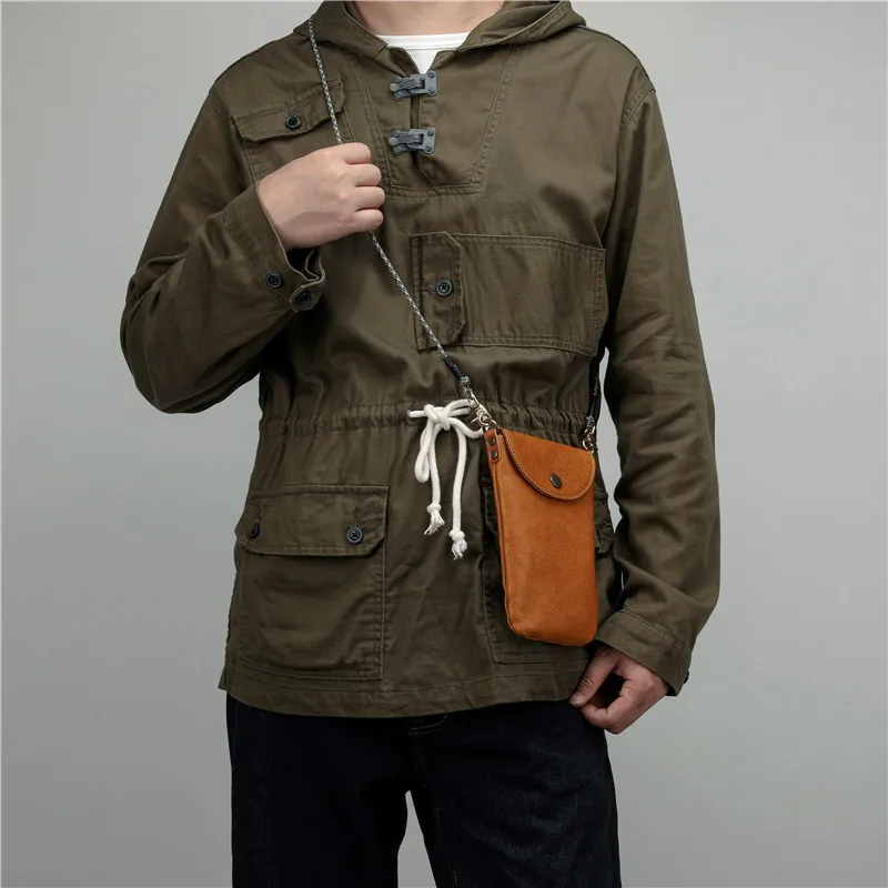Men's Messenger Bag mens messenger bag Genuine Leather Shoulder Bag For Men Origianal Cowhide Vintage Casual Small Messenger Crossbody Bags Mobile Phone Cellphone Bag