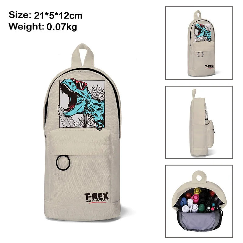 2022 Children Cartoon Dinosaur Pen Bags Boys Girls Student Cartoon Pen Bag