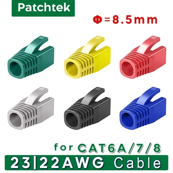 Patchtek 스트레인 릴리프 부츠, 이더넷 네트워크 케이블, CAT7, CAT6A, rj45, 500 개 케이블, CAT7, CAT8 플러그 커버, 8.5mm