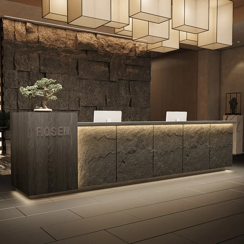 Italian Style Simplicity Reception Desks High-end Designer Hotel Reception Desk Clothing Store Office Furniture Receptionen HBRD
