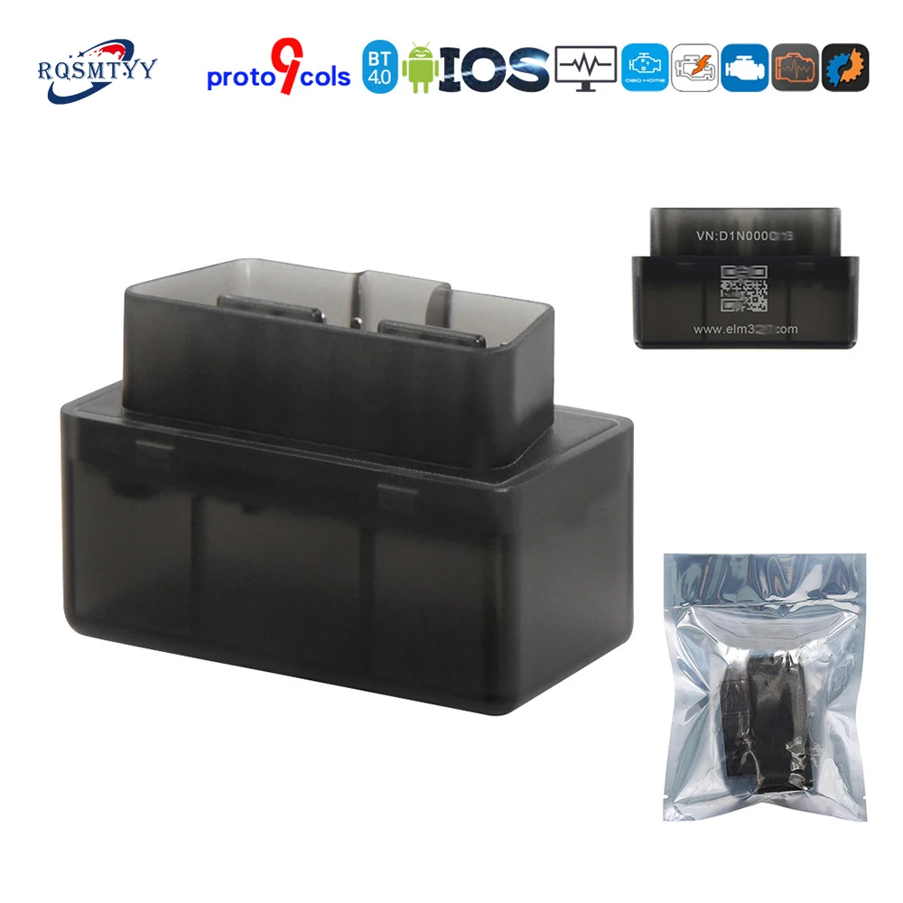 Bluetooth 4.0 ELM 327 V1.5 Mini ELM327 OBD2 Scanner V1 5 Adapter Supports 9 Protocols for IOS Android/PC |