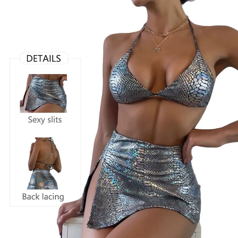 

Snake Print Pole Dance Costume Festival Clothing Rave Bikini Set Skirt Burning Man Nightclub Wear Sexy Gogo Dancer Outfit 2023