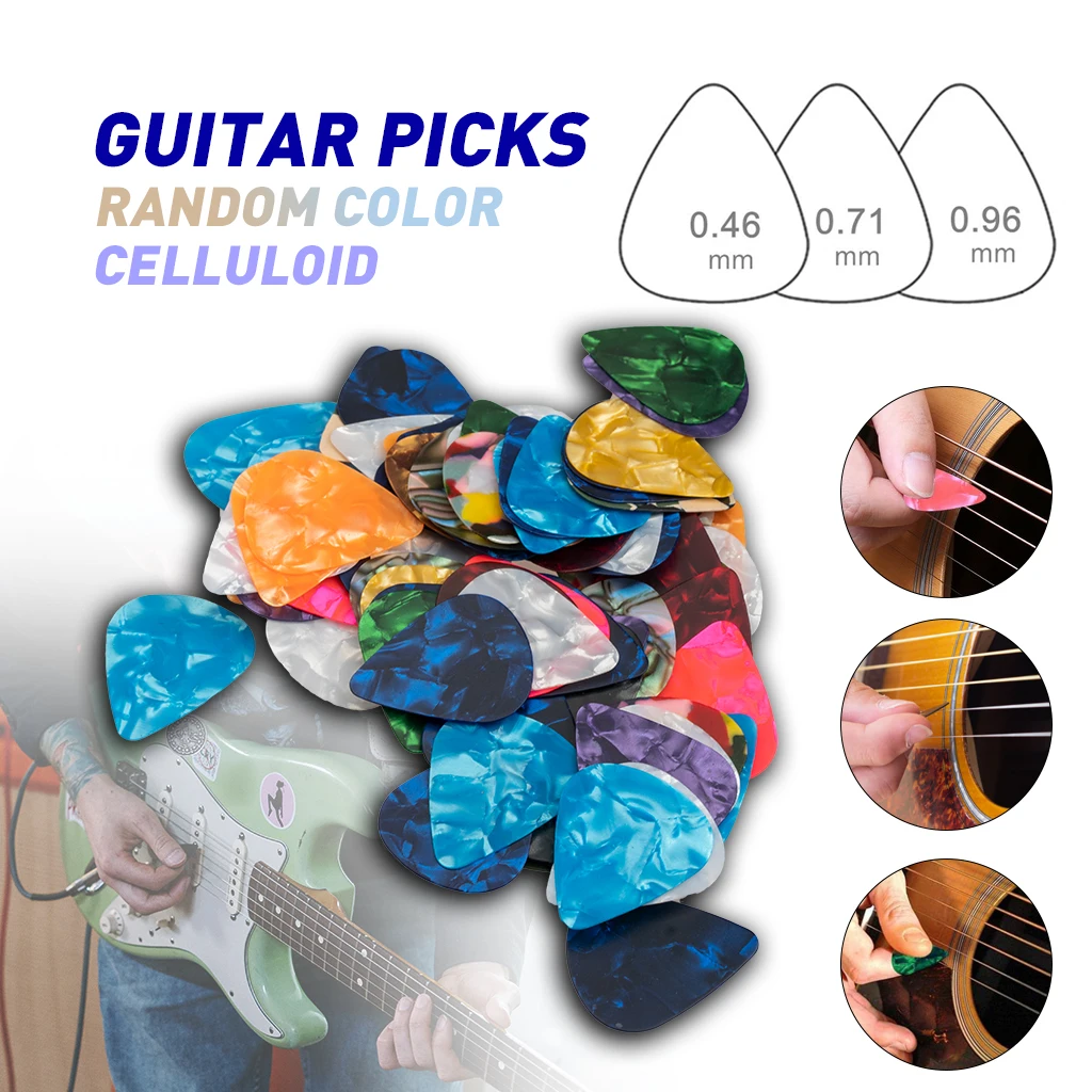 Guitar Picks Assorted 0.46/71/96mm for Acoustic Electric Bass