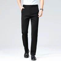 Pantalon d'affaires pour hommes en tissu très extensible adapté à toutes les saisons, doté d'une ceinture élastique et au bureau/travail classique pour 4