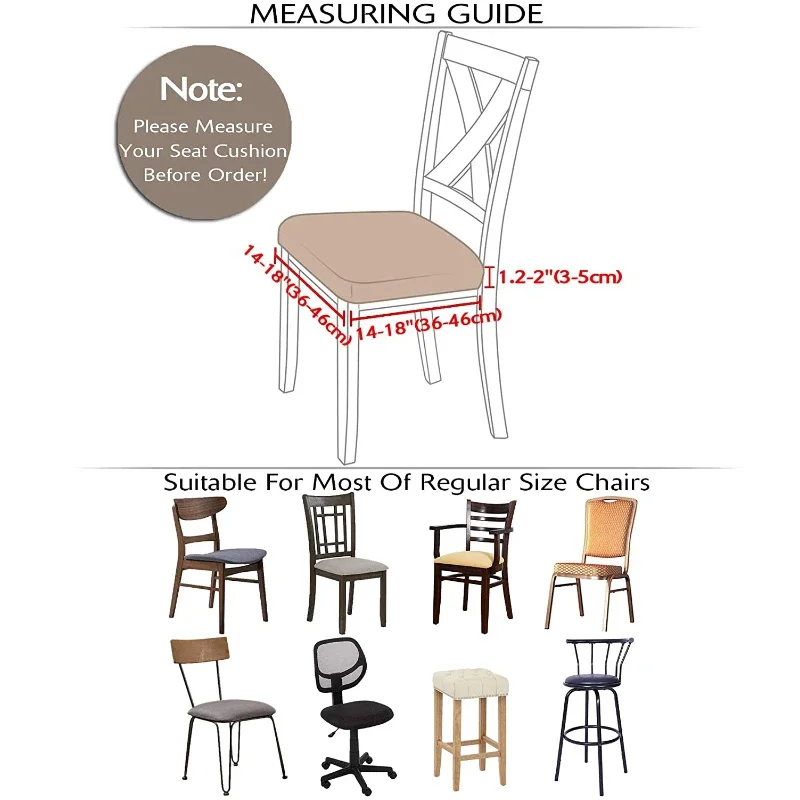 1PC Durable Stretch Jacquard Dining Room Chair Seat Covers Removable Washable Elastic Upholstered Dining Chair Cushion Slipcover