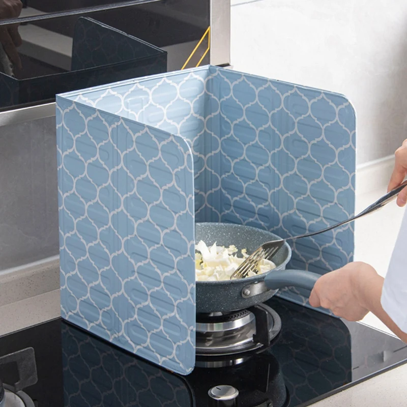 

1 PCS Blue Oil Splatter Guard Oil Splatter Screen Board Aluminum Foil Oil Block Oil Oil Splash Board