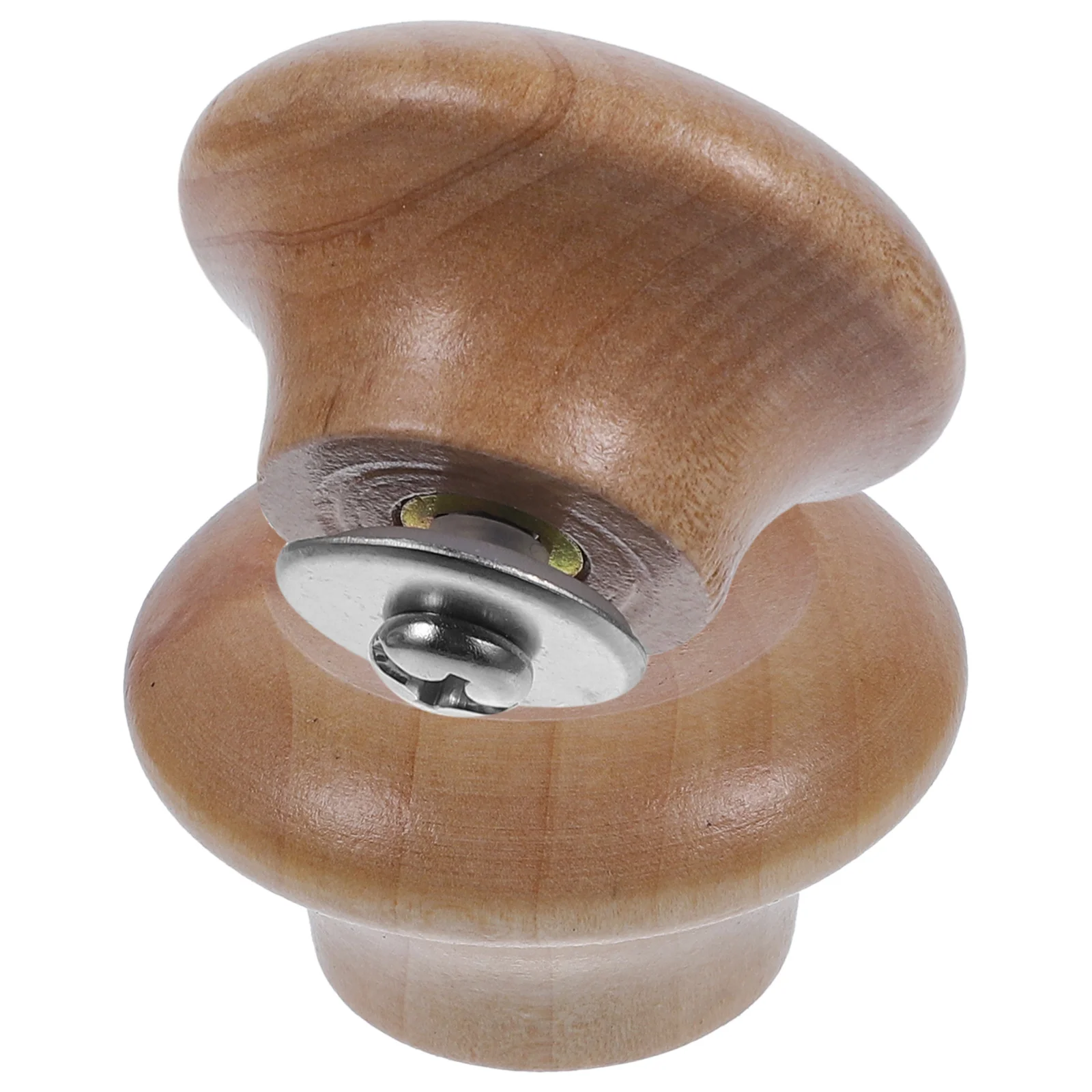 

2 Pcs Pan Lid Knobs Handle Solid Wood Pot Cap Top Bead Compact Wooden Mini Lids