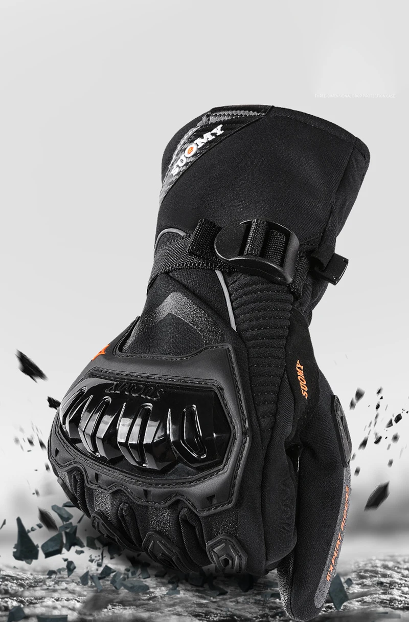 Durable Motorcycle Gloves for Men - Leather Waterproof Touch