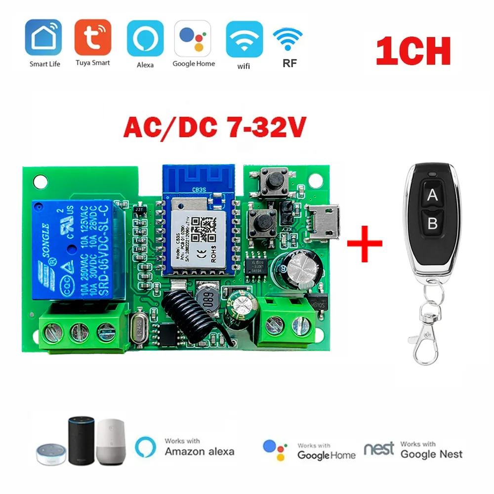 Smart WiFi Garage Door and Gate Opener with Voice Assistant Integration