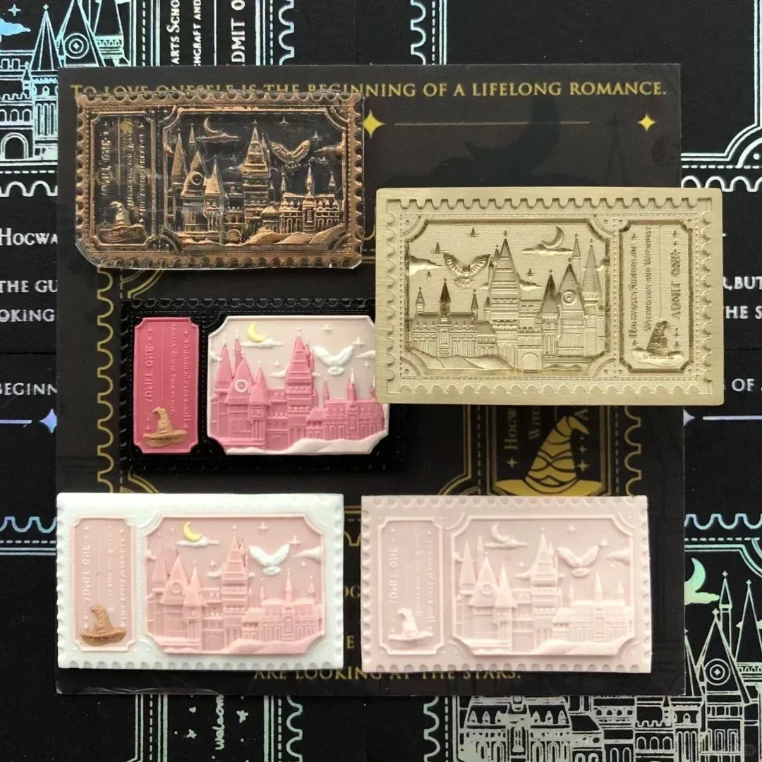 Fire Seal Magic Series Fine Carved Copper Seal Head Castle Stamp Ticket Base Multi-Layer Relief Copper Head Craft
