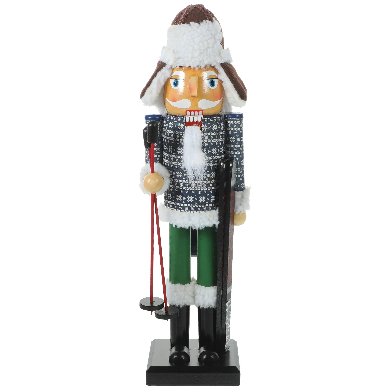 

36cm Christmas Nutcracker Figure Desktop Nutcracker Skier Soldier Statue Holiday Decor Table Ornaments Figurine Party Decoration