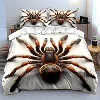 Ensemble de housse de couette à motif d'araignée 3D en fourrure, impression numérique, literie colorée en polyester avec fermeture à glissière, pour cadeaux pour enfants 2