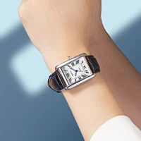 Retro-Style Simple Small Square Watch with Roman Numerals, Trendy and Artistic Quartz Movement Wristwatch 4