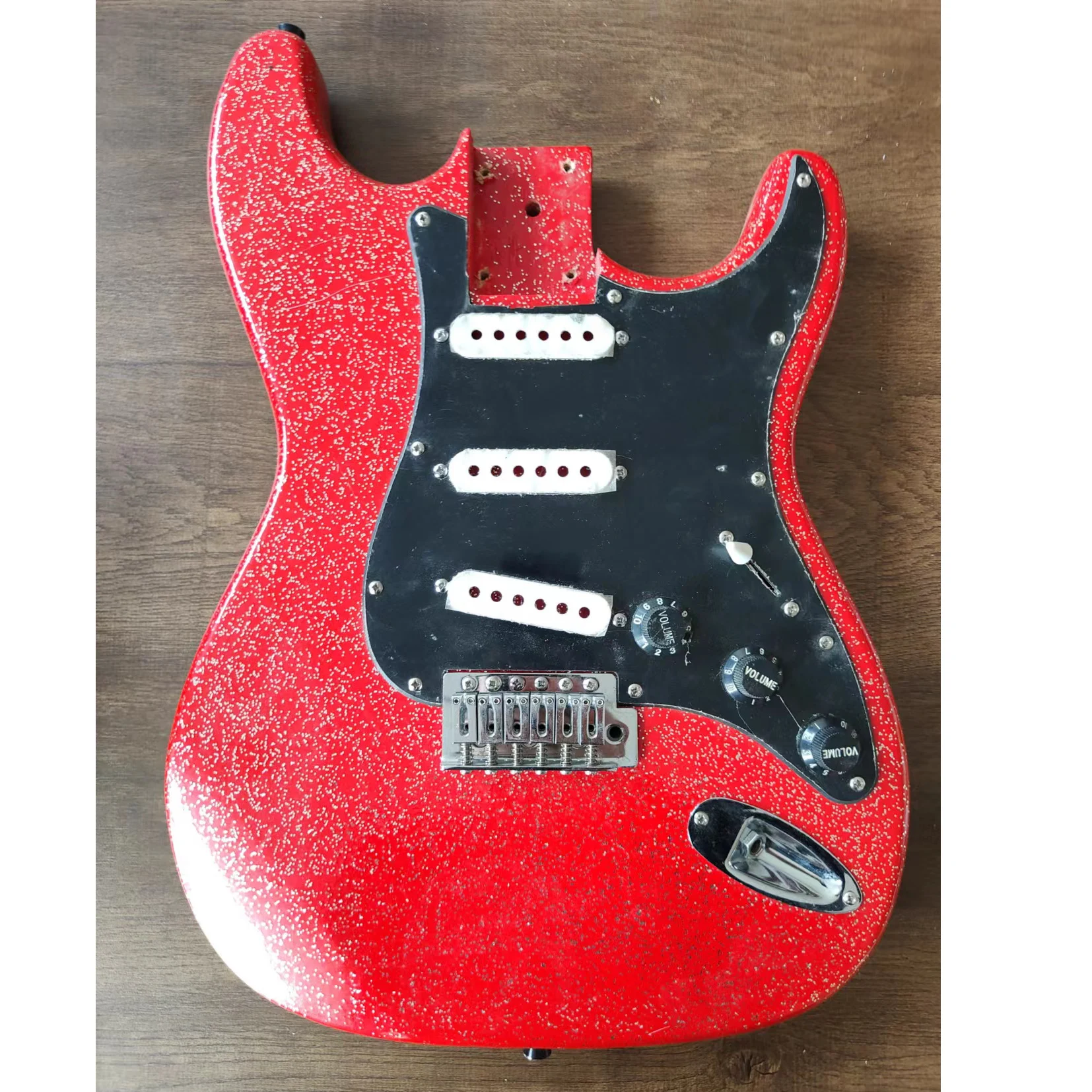 Slat Defective Stock Bling Red Electric Guitar Body Finished with Hardware  Pickguard Bridge no Pickups DIY Kit Part - AliExpress